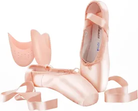 SHOLING Professional Women's Pointe Shoes for Girls with Toe Pads