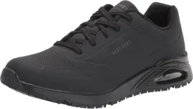 Skechers Men's Work Uno SR Sutal Lace Up Skech AIR 200054 P Food Service Shoe, Black, 10.5