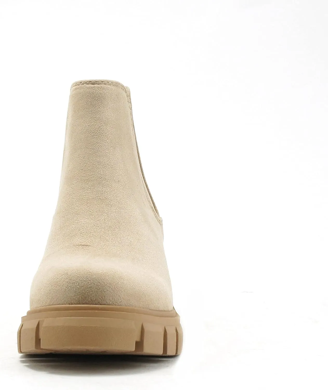 Soda PIONEER ~ Women Lug Sole Mid Heel Chelsea Fashion Ankle Bootie w/Double Elastic Gore
