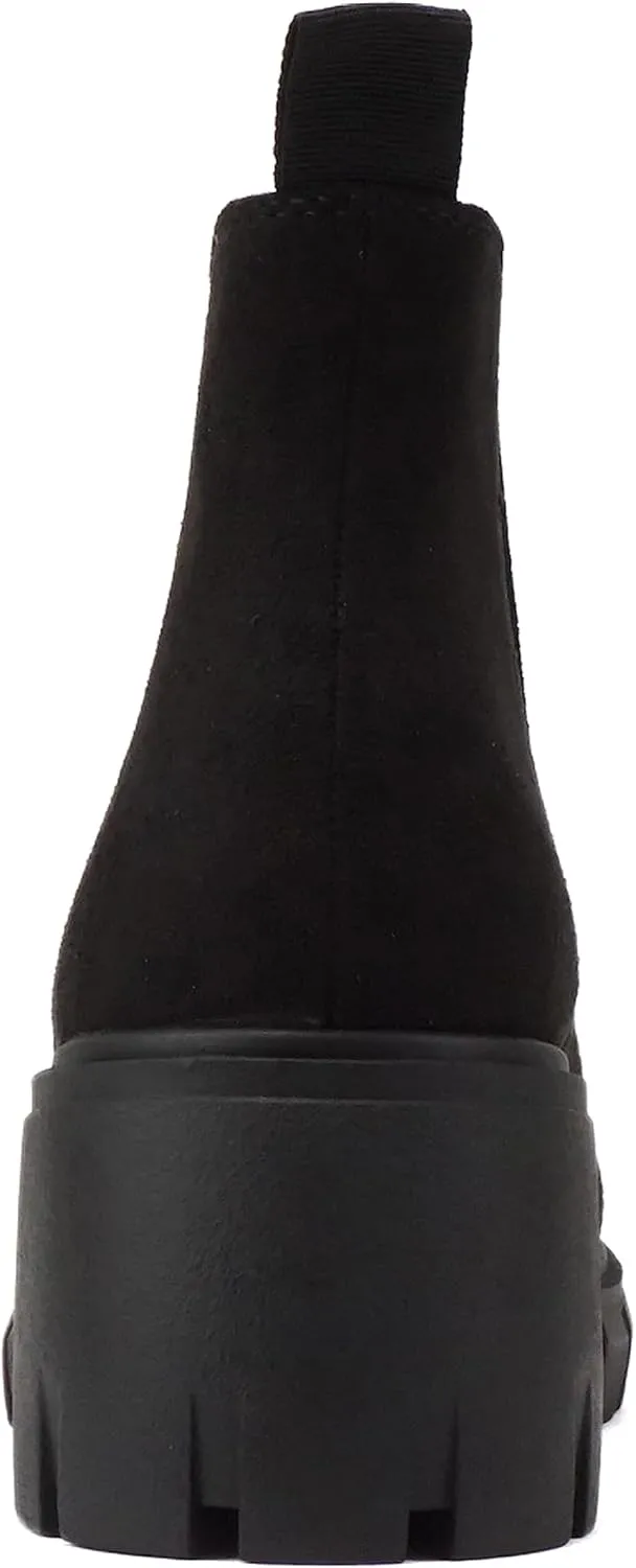 Soda PIONEER ~ Women Lug Sole Mid Heel Chelsea Fashion Ankle Bootie w/Double Elastic Gore