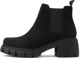 Soda PIONEER ~ Women Lug Sole Mid Heel Chelsea Fashion Ankle Bootie w/Double Elastic Gore