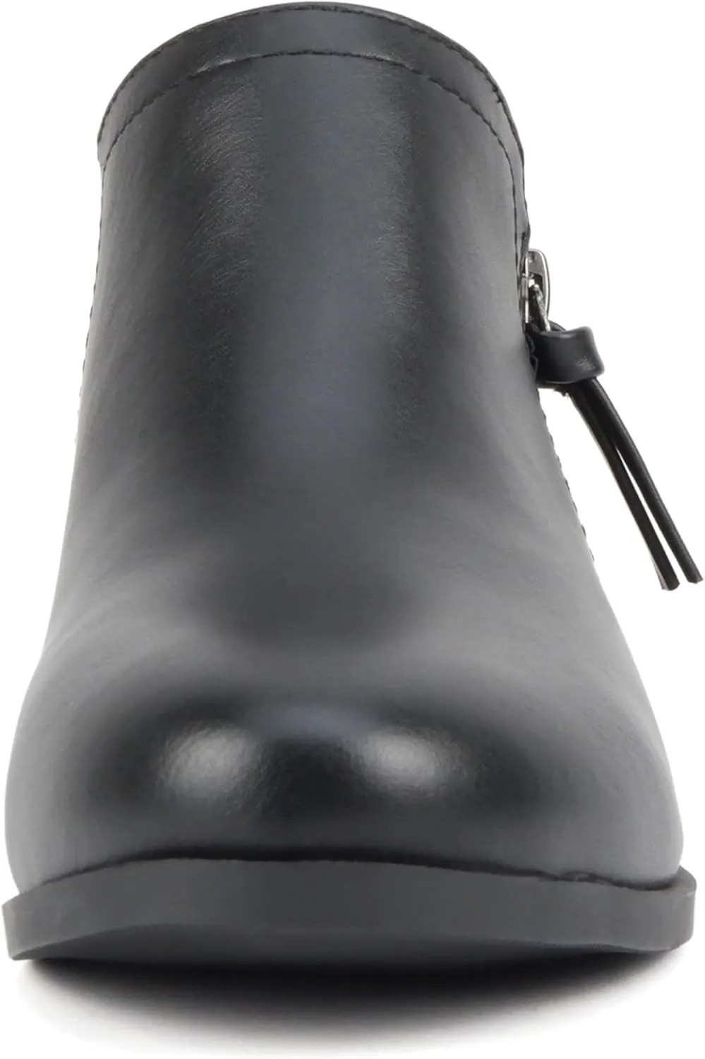 Soda ZAYNE ~ Women Round Toe Elastic Side Gore Side Zipper Pull Tab Low Heel Ankle Boot Bootie
