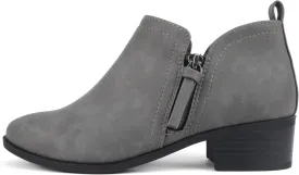 Soda ZAYNE ~ Women Round Toe Elastic Side Gore Side Zipper Pull Tab Low Heel Ankle Boot Bootie