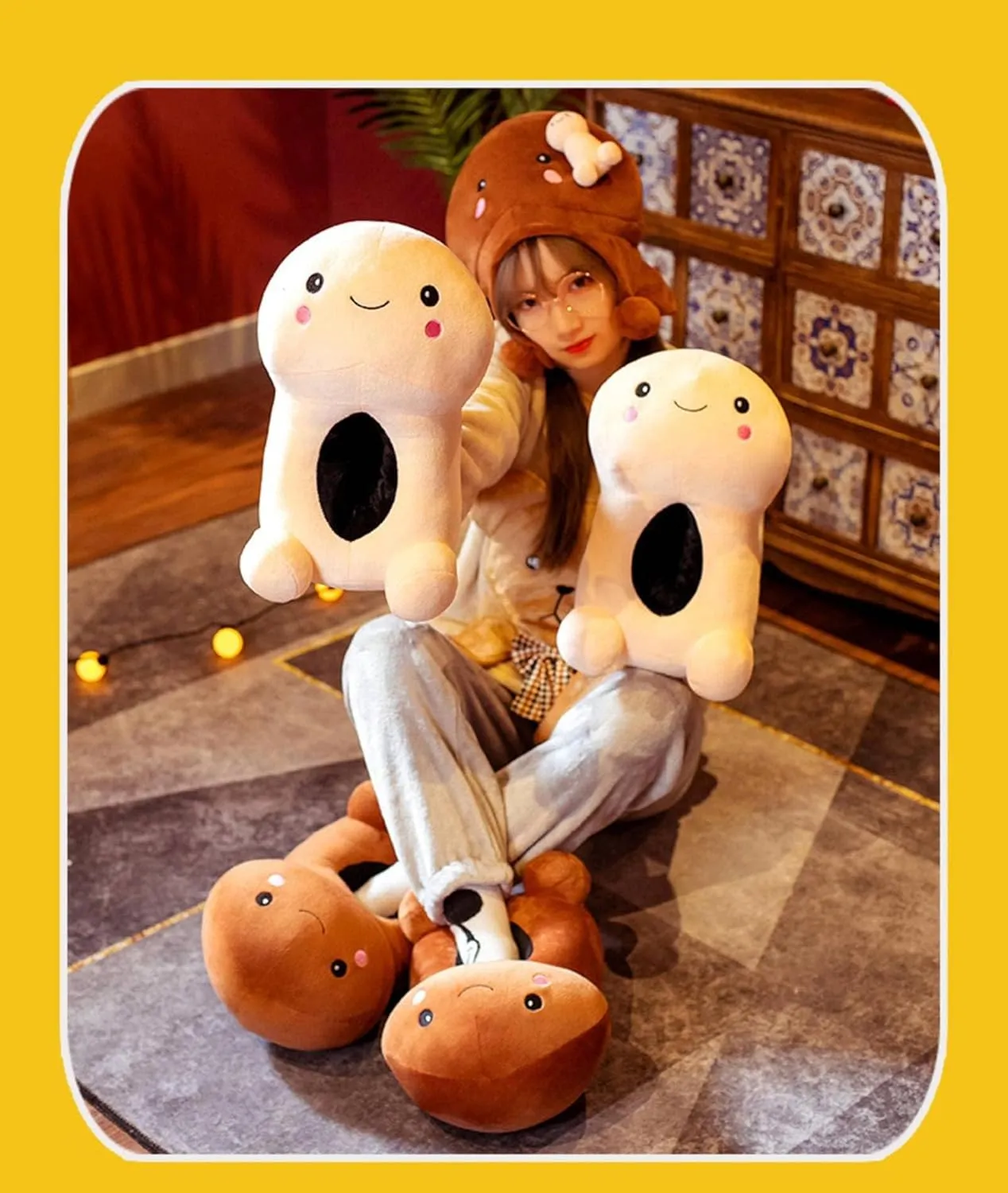 Soft Stuffed House Slippers Cute Winter Warm Slippers Sexy Plush Slippers for Women Girl