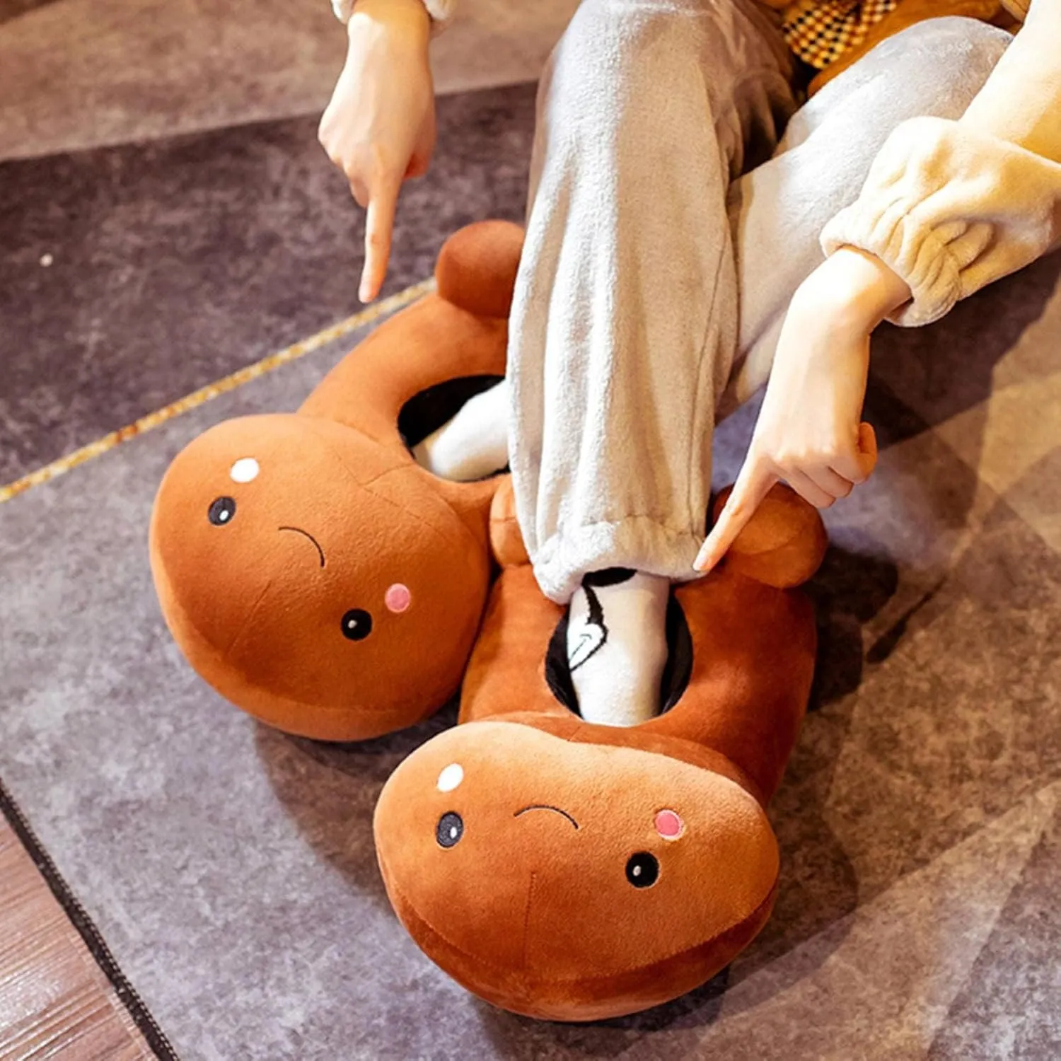 Soft Stuffed House Slippers Cute Winter Warm Slippers Sexy Plush Slippers for Women Girl