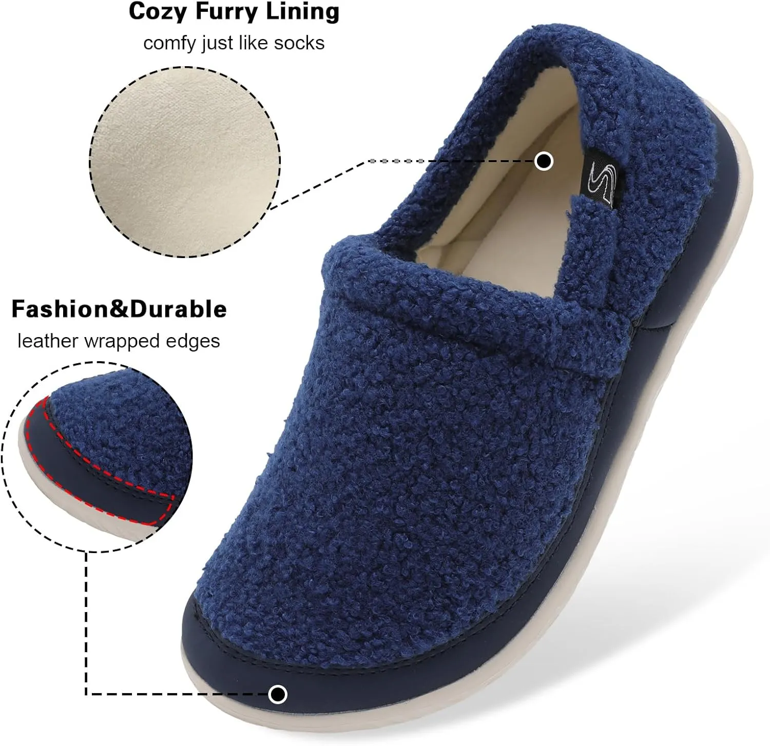 Spesoul Cozy House Slippers for Women Men Fuzzy Indoor House Shoes Warm Home Slipper Socks Outdoor Moccasin Slippers Sneakers Closed Back Lightweight Barefoot for Bedroom Office Travel