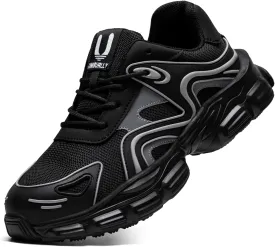 Steel Toe Shoes for Women Men Wide Non Slip Composite Work Sneakers Indestructible Comfortable Safety Tennis Shoes Lightweight Breathable Construction Sneakers Puncture Proof Ergonomic Design