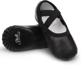 Stelle Ballet Shoes for Girls Women PU Leather Dance Slippers Boys Ballerina Shoes for Toddler/Little Kid/Big Kid/Women