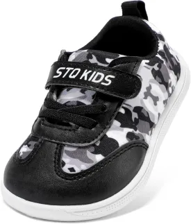 STQ Toddler Girls Boys Wide Toe Barefoot Shoes Kids Walking Tennis Comfort Sneakers Lightweight Breathable Gym Shoe