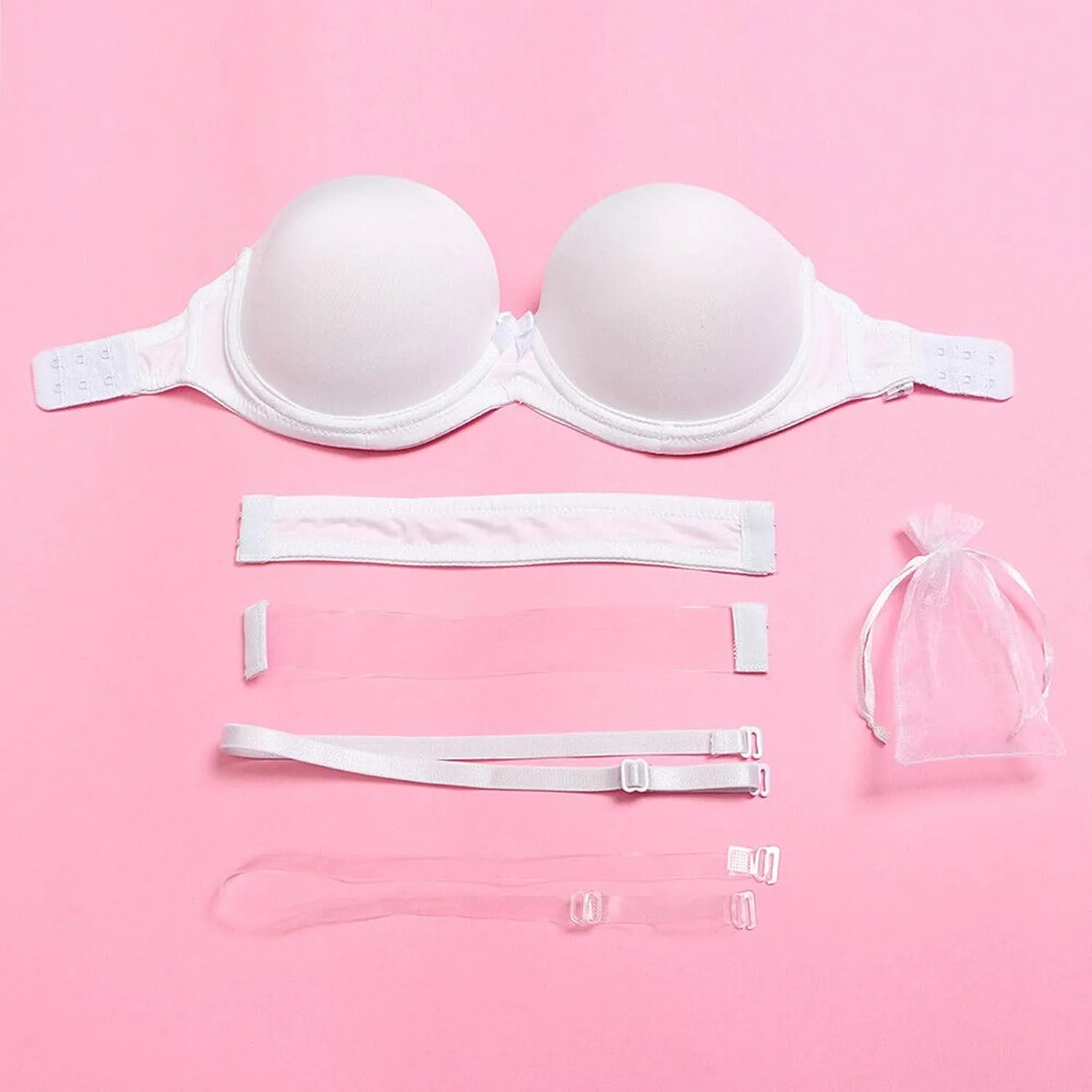 Strapless Clear Back Bra for Backless Wedding Dress Convertible Halter Top Bras with Transparent Invisible Strap