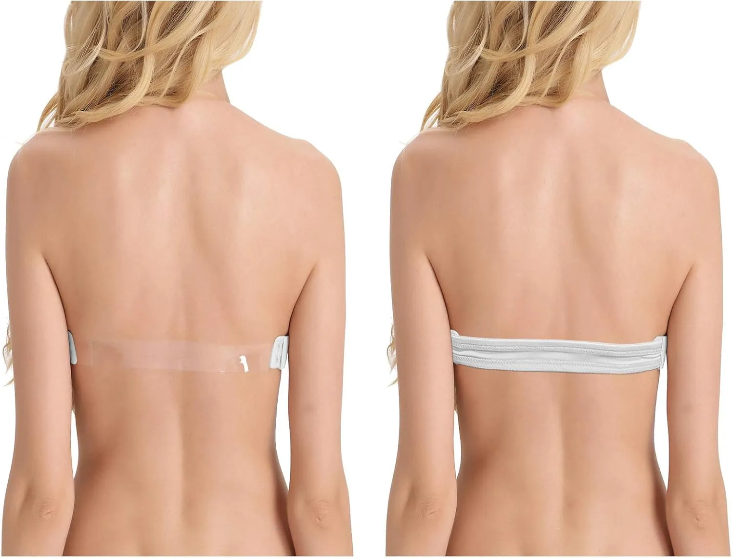 Strapless Clear Back Bra for Backless Wedding Dress Convertible Halter Top Bras with Transparent Invisible Strap