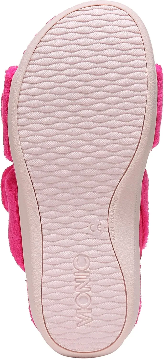Vionic Women's Indulge Dessie Slipper -Comfortable Spa Slippers That Include a Built-in Concealed Orthotic that helps Correct Pronation and Alleviate Heel Pain Caused by Plantar Fasciitis, Med Width