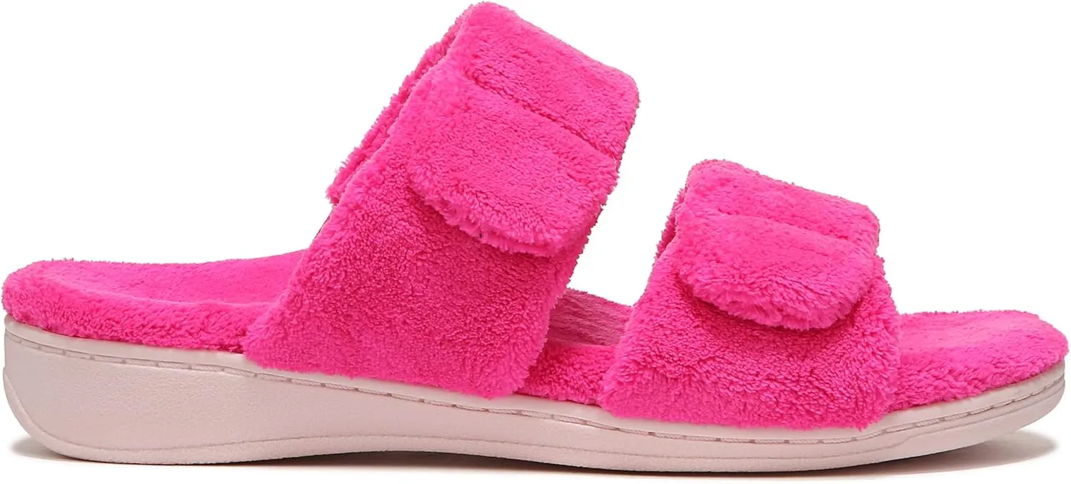 Vionic Women's Indulge Dessie Slipper -Comfortable Spa Slippers That Include a Built-in Concealed Orthotic that helps Correct Pronation and Alleviate Heel Pain Caused by Plantar Fasciitis, Med Width
