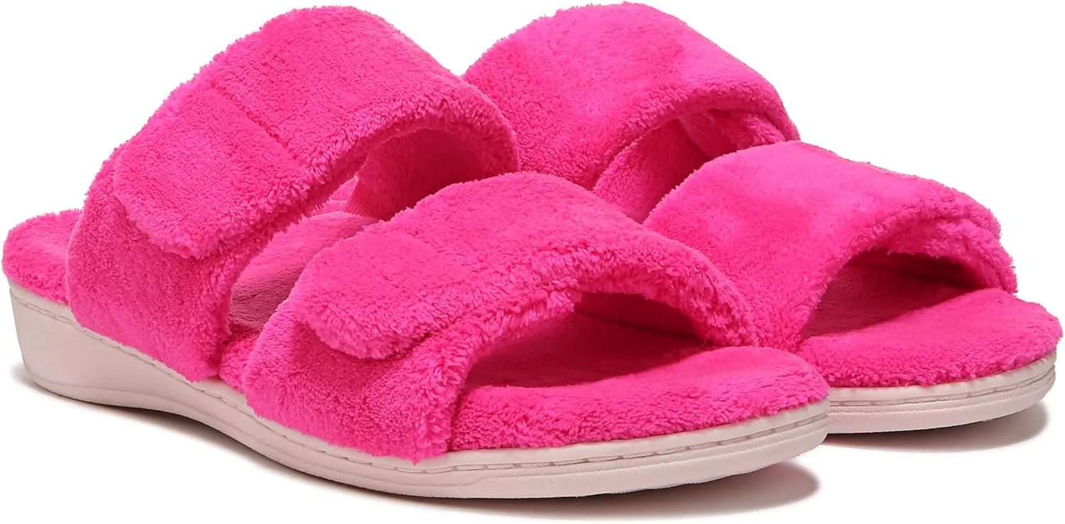 Vionic Women's Indulge Dessie Slipper -Comfortable Spa Slippers That Include a Built-in Concealed Orthotic that helps Correct Pronation and Alleviate Heel Pain Caused by Plantar Fasciitis, Med Width