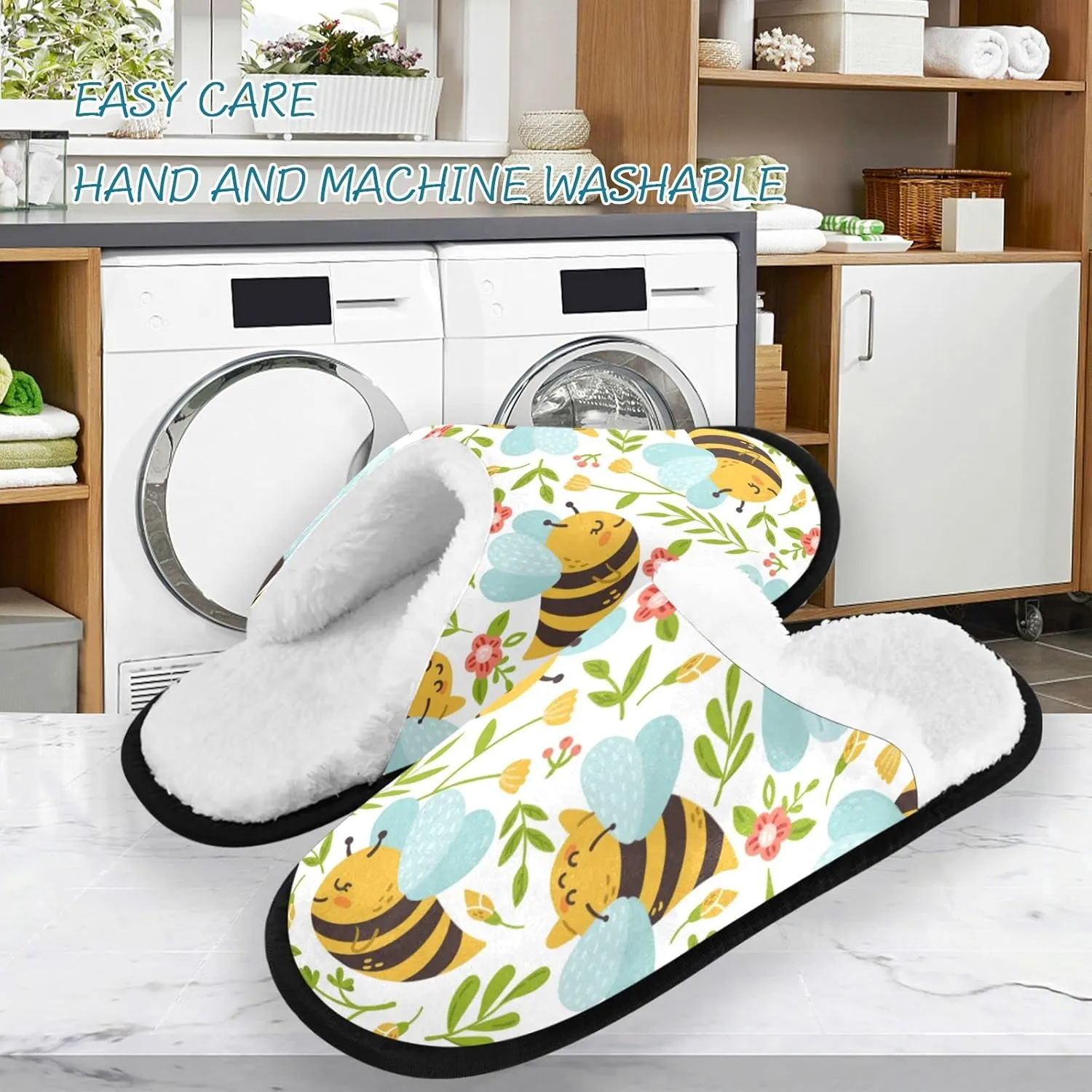 visesunny Slippers for Women Mens Winter Warm Memory Foam Cotton Home Slippers Soft Plush Fleece Slip on House Slippers for Girls Indoor Outdoor Shoes