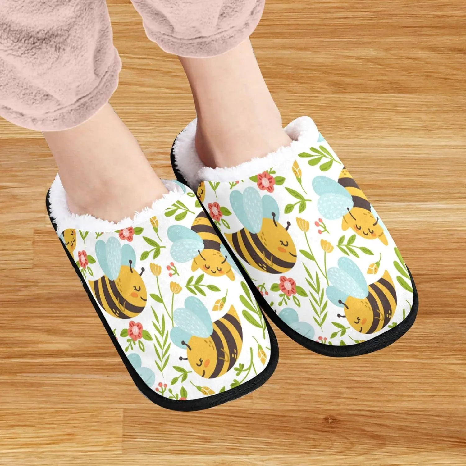 visesunny Slippers for Women Mens Winter Warm Memory Foam Cotton Home Slippers Soft Plush Fleece Slip on House Slippers for Girls Indoor Outdoor Shoes