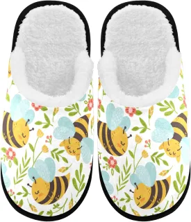 visesunny Slippers for Women Mens Winter Warm Memory Foam Cotton Home Slippers Soft Plush Fleece Slip on House Slippers for Girls Indoor Outdoor Shoes