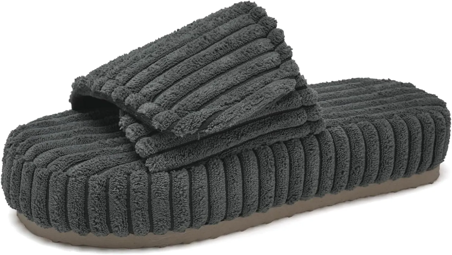 WateLves Cute Bow Slippers for Women Memory Foam Corduroy Open Toe Slide Slippers Ladies Cross Band House Shoes for Indoor Outdoor