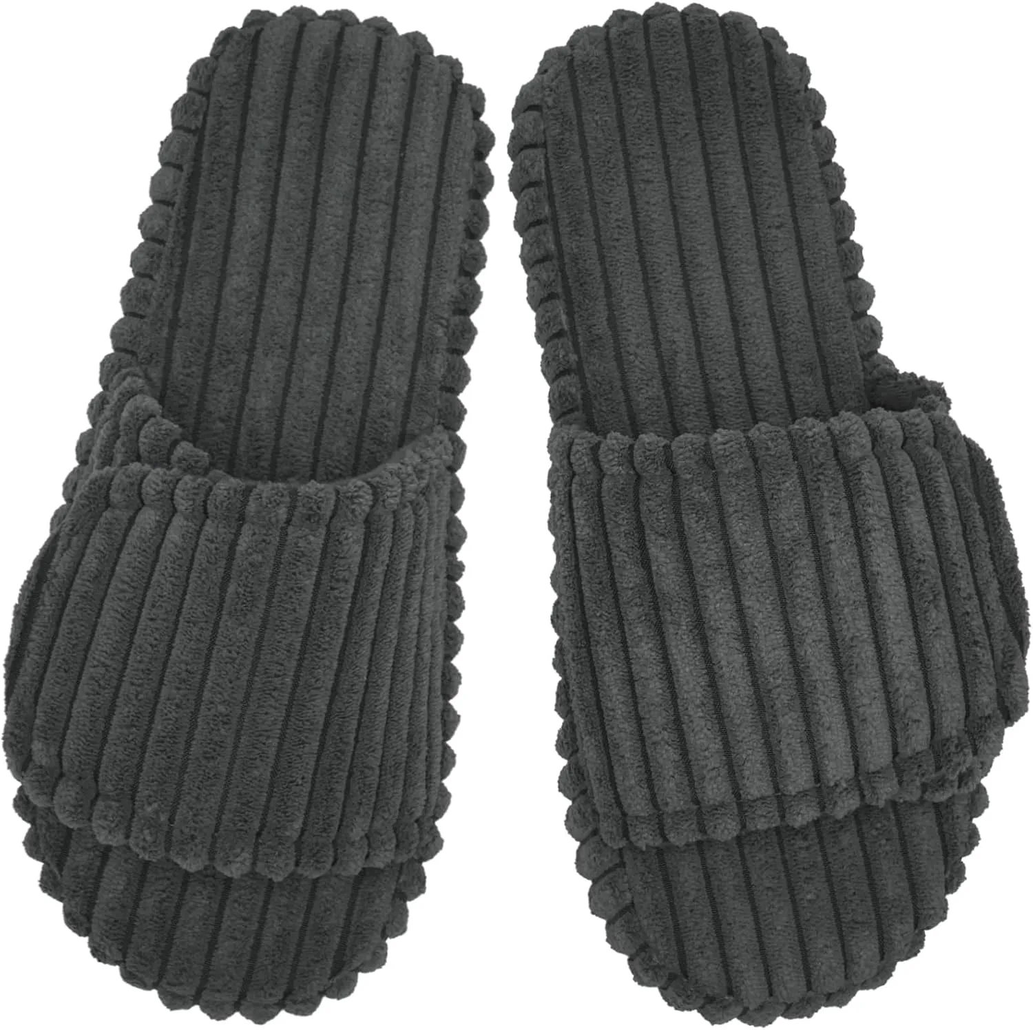 WateLves Cute Bow Slippers for Women Memory Foam Corduroy Open Toe Slide Slippers Ladies Cross Band House Shoes for Indoor Outdoor