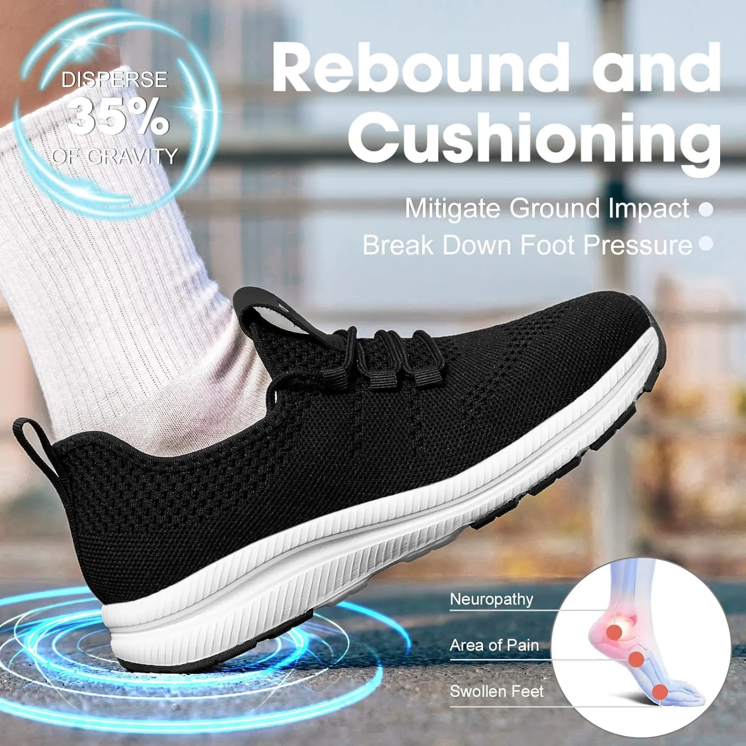Wide Toe Box Shoes Women Non-Slip Wide Width Sneakers Ultra Light Extra Wide Road Running Shoes for Women Breathable Tennis Walking Gym Workout Trainer 6-12