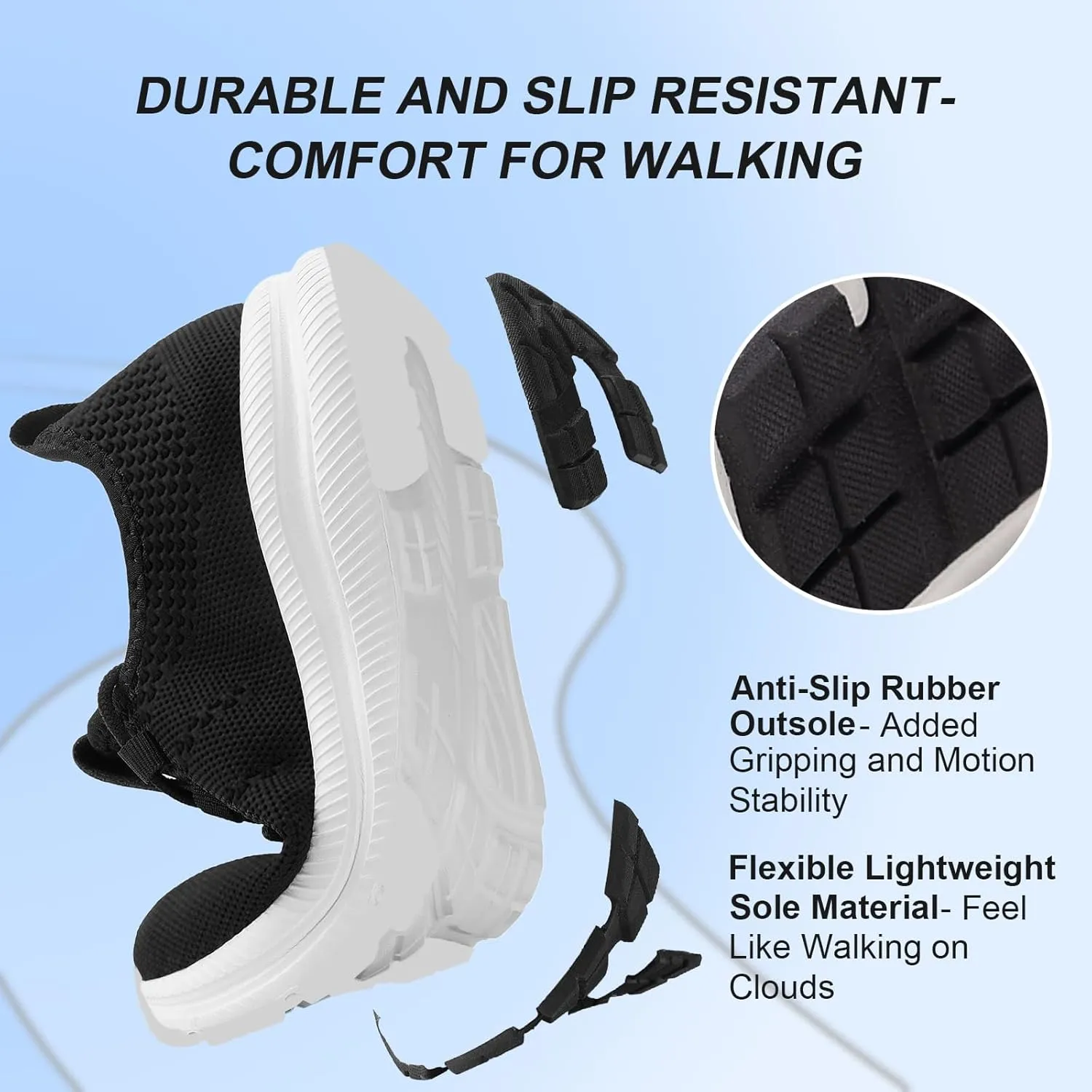 Wide Toe Box Shoes Women Non-Slip Wide Width Sneakers Ultra Light Extra Wide Road Running Shoes for Women Breathable Tennis Walking Gym Workout Trainer 6-12