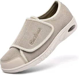 Women's Wide Shoes with Adjustable Lightweight for Diabetic Edema Plantar Fasciitis Bunions Arthritis Swollen Feet Air Cushion Bottom Fattening and Widening Elderly Shoes