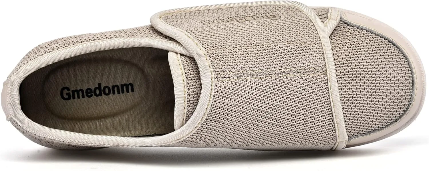 Women's Wide Shoes with Adjustable Lightweight for Diabetic Edema Plantar Fasciitis Bunions Arthritis Swollen Feet Air Cushion Bottom Fattening and Widening Elderly Shoes