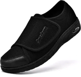 Women's Wide Shoes with Adjustable Lightweight for Diabetic Edema Plantar Fasciitis Bunions Arthritis Swollen Feet Air Cushion Bottom Fattening and Widening Elderly Shoes