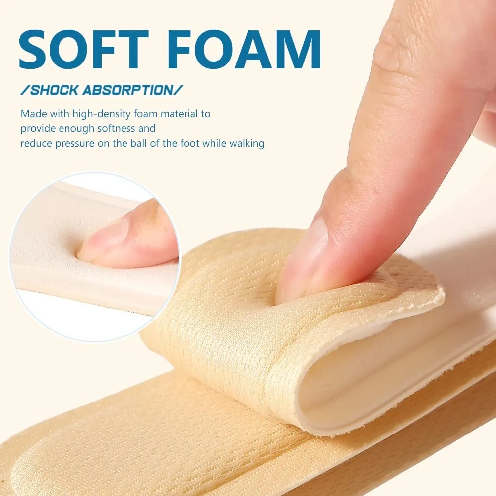 XINIFOOT 4 Pairs High Heel Inserts Women, 3/4 Length Women Thin Shoe Insoles for High Heels, Pumps, Open Toes, Flats, and Sandals, Cushion for Heel and Ball of The Foot, Shock Absorption (Black Beige)