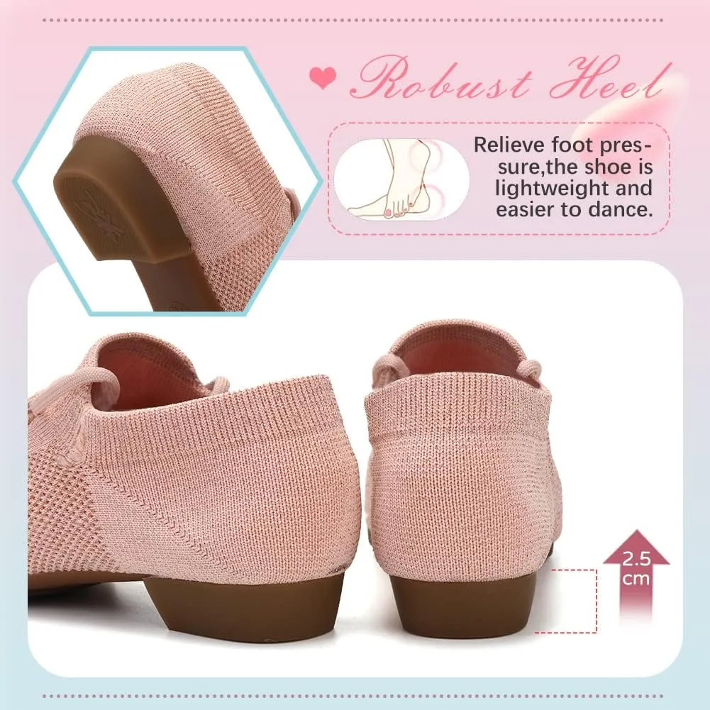 YKXLM Women Standard Practice Social Dance Sneaker Beginner Dance Practice Shoes for Women Low Heel Ballroom